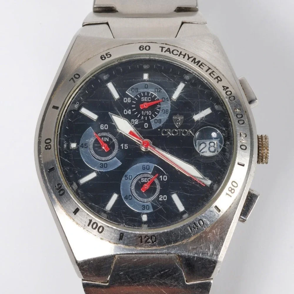 Croton Mens Chronomaster Stainless Steel Wrist Watch CC 311282